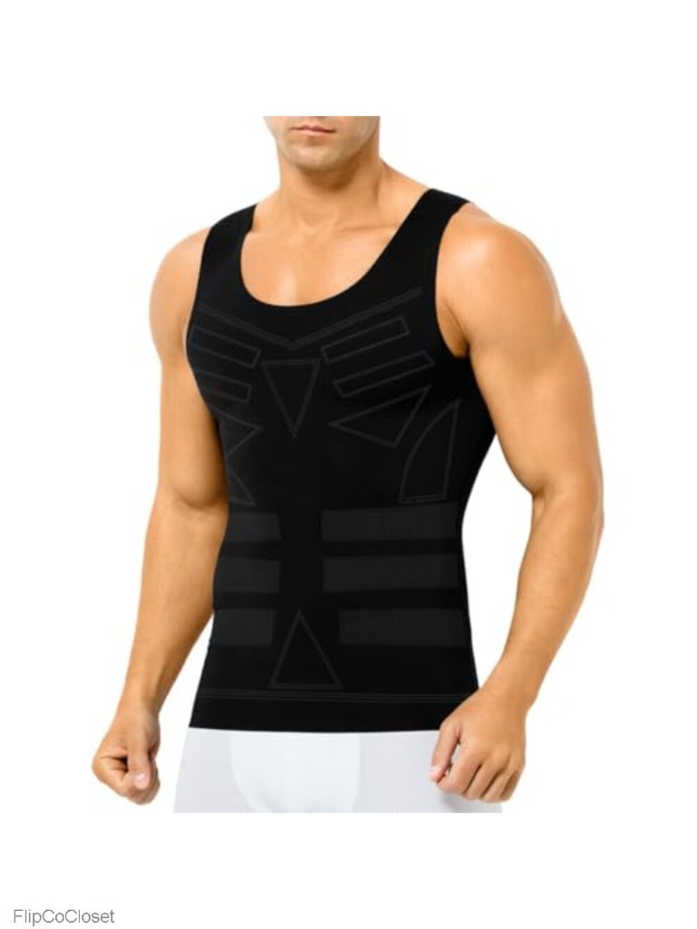 Mens Seamless Compression Tank Top Ice Silk Shapewear Sleeveless Slim Fit